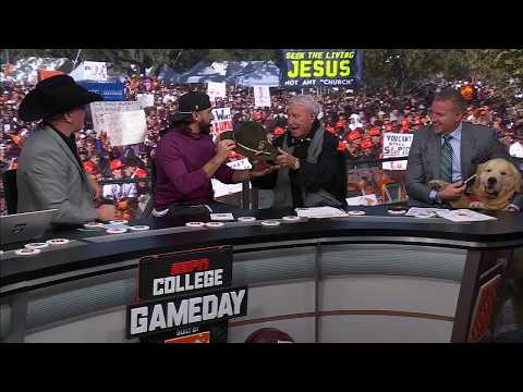 Lee Corso’s HEADGEAR pick for Texas vs. Texas A&M ⭐ w/ Dude Perfect’s Tyler Toney | College GameDay