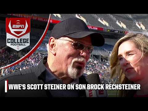 Scott Steiner is interviewed while son Brock Rechsteiner MAKES A HUGE CATCH 🔥 | ESPN CFB