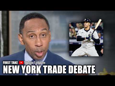 NY TRADE DEBATE 🔥 Juan Soto to Mets or KAT to Knicks a BIGGER DEAL? 👀 | First Take YouTube Exclusive