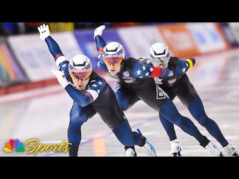 Team USA smashes WORLD RECORD in team sprint at Calgary speed skating World Cup | NBC Sports