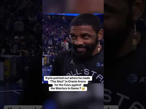 Kyrie pointed out where he made ‘The Shot’ for the Cavs in Game 7 at Oracle. 😅