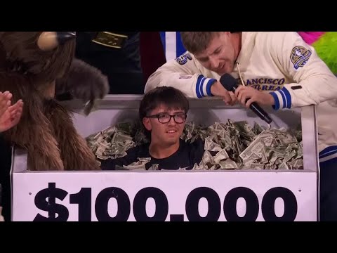 Fan wins $100K MrBeast Challenge by defeating Damian Lillard in logo 3 contest 💰 🤯 | NBA on ESPN