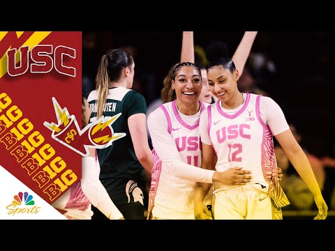 Highlights: JuJu Watkins DROPS 28 points to lead USC to win vs. Michigan State | Big Ten on NBC
