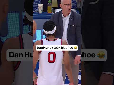 Dan Hurley took his shoe 😂 #shoes #basketball #cbb #funny #CollegeBasketball