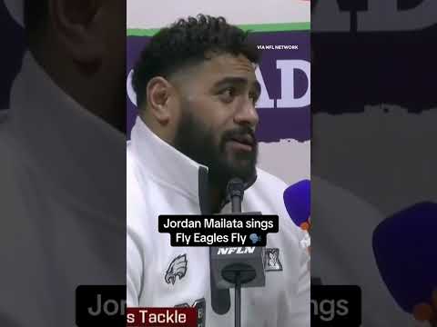 Jordan Mailata showing off his vocals 🗣️ #shorts #foryou #superbowl #eagles