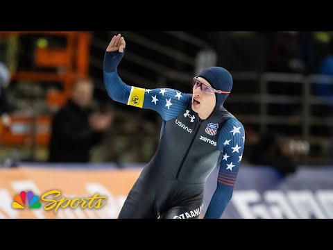 Jordan Stolz sets new speed skating track record with 500m World Cup win in Milwaukee | NBC Sports