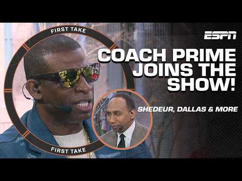 Deion Sanders joins First Take! 👏 His case for Shedeur to the TOP QB, talks w/ the Cowboys & MORE