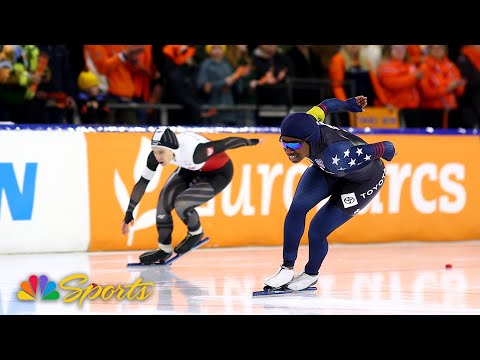 Erin Jackson SURGES for 500m win at ISU Speed Skating World Cup in Heerenveen | NBC Sports