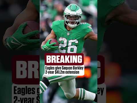 Eagles give Saquon Barkley 2-year $41.2m extension #shorts