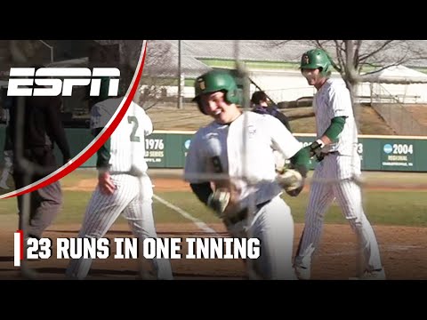 🤯 23 RUNS IN ONE INNING 🤯 George Mason sets the D-I record | ESPN College Baseball