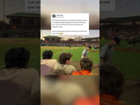 Clemson moved their visitor’s bullpen to the left field foul line next to the fans #shorts