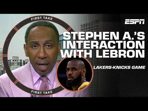 Stephen A. addresses courtside confrontation with LeBron James at the Lakers-Knicks | First Take