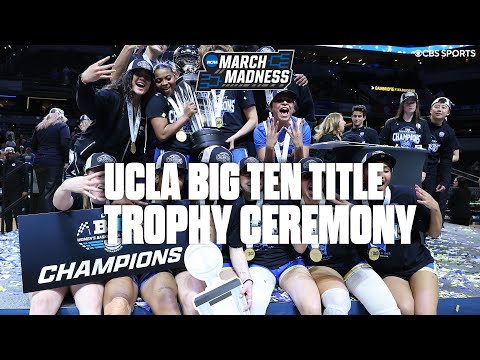 UCLA cuts down nets after winning their first Big Ten title