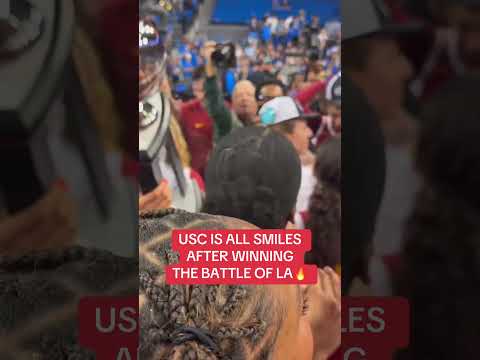 USC celebrates clinching the Big Ten regular-season title ๐