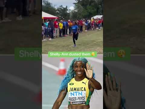 Shelly-Ann Fraser-Pryce takes all races seriously 🤝 (via @_suediamond/IG)