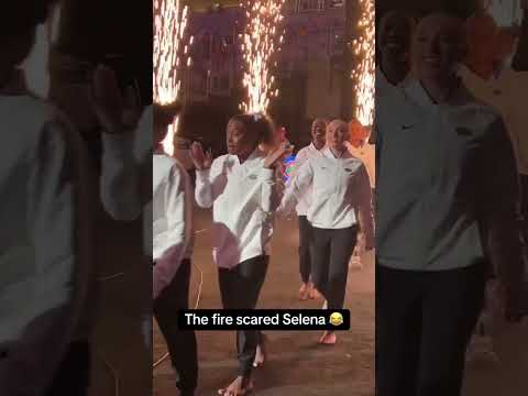 She wasn’t ready for the pyro 😅