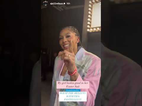 A’ja Wilson’s reaction to Candace Parker’s Easter fit 😅 (via aja22wilson/IG)