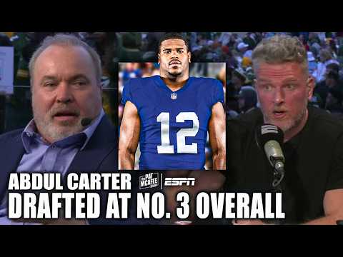Abdul Carter drafted at No. 3 by the Giants, Mike McCarthy reacts | Pat McAfee Draft Spectacular