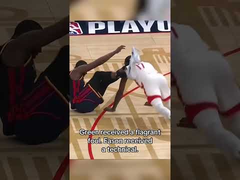 Draymond Green received a flagrant foul and Tari Eason received a technical foul