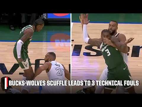 3 TECHNICAL FOULS handed out after tempers flare between Bucks and Timberwolves ๐ | NBA on ESPN