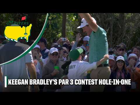 KEEGAN BRADLEY GETS THE FIRST HOLE-IN-ONE AT THE PAR 3 CONTEST 👏 | Masters 2025