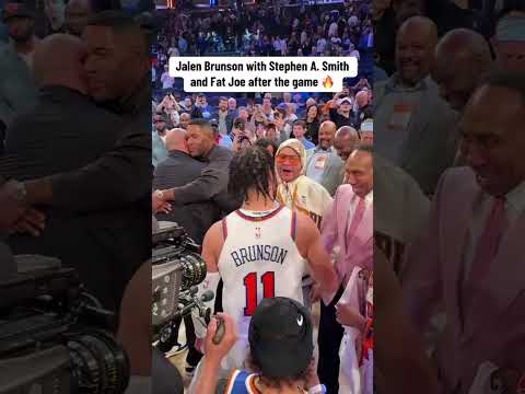Brunson meets up with Fat Joe & Stephen A. after the game