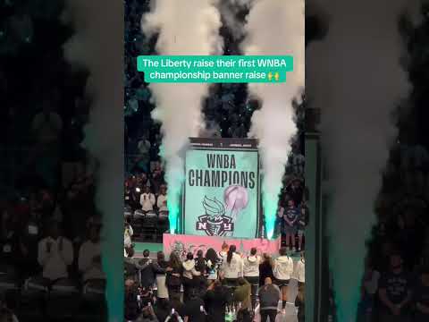 The WNBA champs put up their first championship banner in Brooklyn 🔥