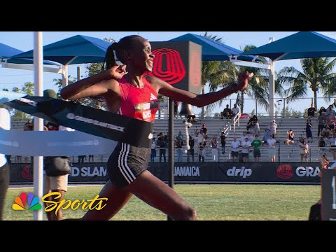 Agnes Jebet Ngetich staves off Medina Eisa for GRITTY 5000m win at Grand Slam Miami | NBC Sports