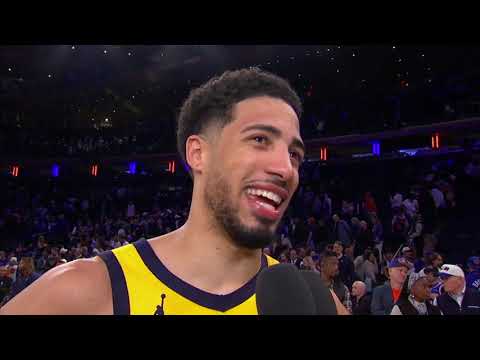Tyrese Haliburton reacts to Pacers taking a 2-0 lead over the Knicks in ECF | NBA on ESPN