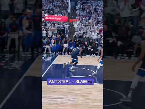 Anthony Edwards steal & slam 🔥