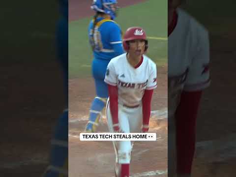 Texas Tech’s Makayla Garcia steals home 🤯 #WCWS
