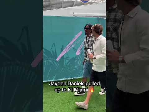 Jayden Daniels in the house for the Miami Grand Prix 🔥