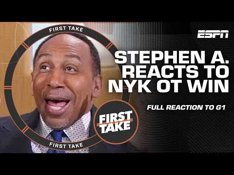 ORANGE & BLUE SKIES! 🤩 Stephen A. is OVER THE MOON after Knicks’ OT comeback ✨ | First Take