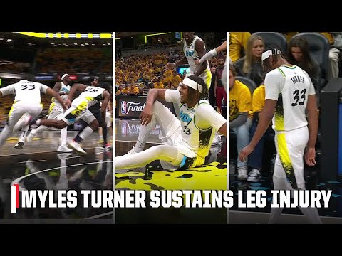 Myles Turner heads to locker room after tripping over Aaron Nesmith in Cavs-Pacers | NBA on ESPN