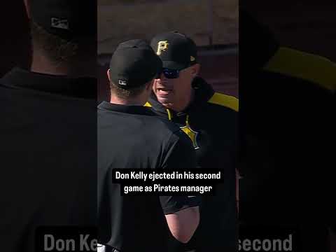 Don Kelly gets ejected in his second game as the Pirates manager 😱 #Pirates #MLB #coach #foxsports