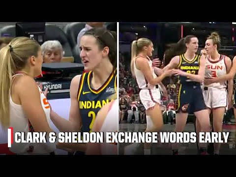 Tensions rising between Caitlin Clark & Jacy Sheldon early in Sun-Fever 👀 | WNBA on ESPN