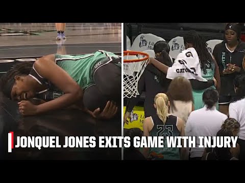 Jonquel Jones lands awkwardly, re-injures ankle in first game back from injury | WNBA on ESPN