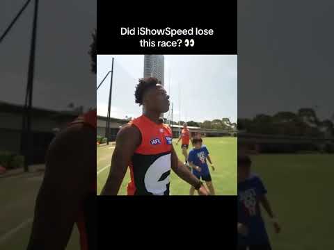 When Speed raced a professional Australian football player for $5,000 😳 (via @IShowSpeed/TT)