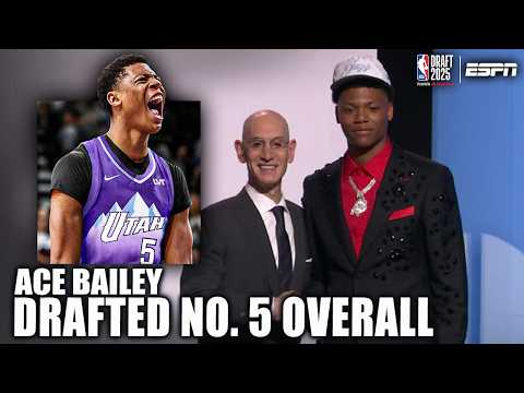 The Jazz select Ace Bailey with the 5th overall pick | 2025 NBA Draft