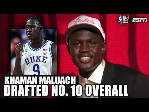 The Rockets select Khaman Maluach with the 10th overall pick, will play for Suns | 2025 NBA Draft