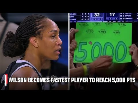 A’ja Wilson becomes the FASTEST player in WNBA history to reach 5,000 points | WNBA on ESPN