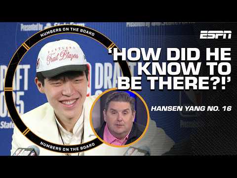SHOCK OF THE DRAFT 😱 Yang Hansen picked No. 16 🤯 ‘How did he KNOW?’ – Windy | Numbers On The Board