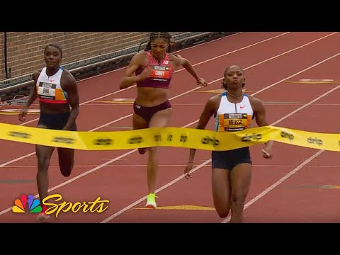 Melissa Jefferson-Wooden sets 100m WORLD LEAD in Grand Slam Philly short sprints sweep | NBC Sports