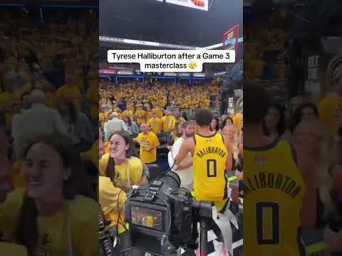 Tyrese Haliburton went straight to his family to celebrate the Game 3 win 💛