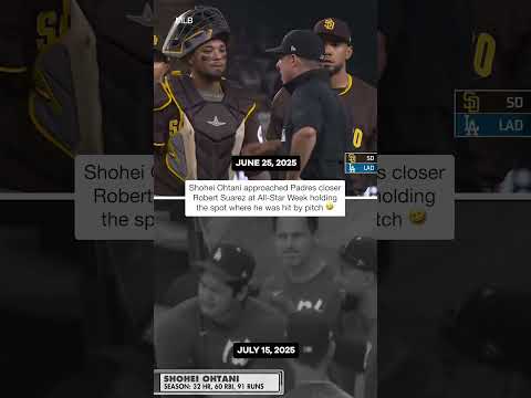 Shohei Ohtani and Robert Suarez bury the hatchet 🤣 (🎥: MLB/ESPN) #shorts