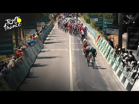 Jonathan Milan sprints past Biniam Girmay during Stage 11 of Tour de France | Cycling on NBC Sports