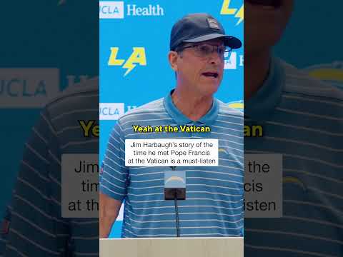 Jim Harbaugh gifted Pope Francis a Michigan football helmet and a pair of Jordans ๐ #shorts