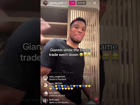Giannis was live when the Damian Lillard news broke 😮 (via @giannis_an34/TT)