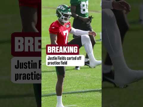 Jets QB Justin Fields was carted off the field at practice this morning #nfl #shorts