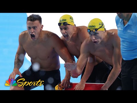 Australia strikes gold in men’s 4x100m freestyle relay at World Aquatics Championships | NBC Sports